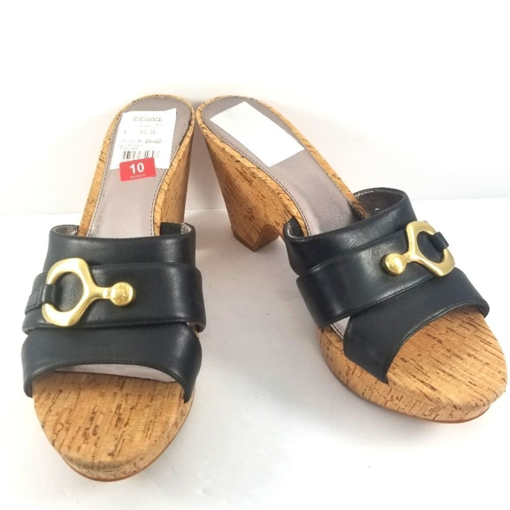 Calvin Klein Mist Black Wedge Platform Slip In Size 10M NWOT. S763